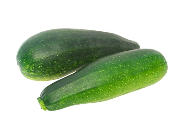 Due zucchine fresche isolate su bianco — Foto Stock