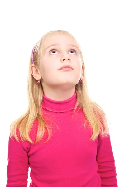 Girl in a pink shirt — Stock Photo, Image