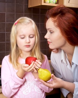 Girl in kitchen clipart