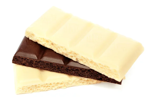 Bitar av vit choklad — Stockfoto