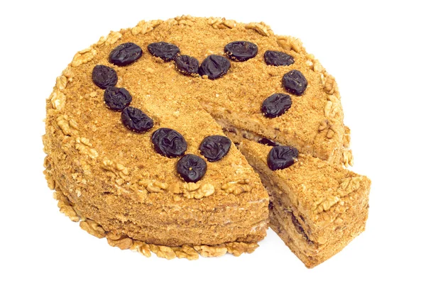 Honey-walnut cake — Stock Photo, Image