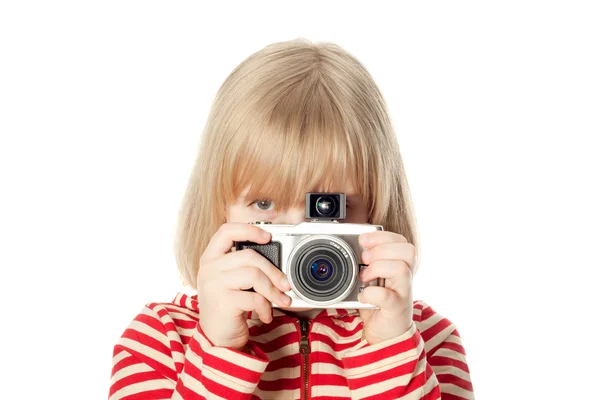 Hübsche junge Fotografin — Stockfoto