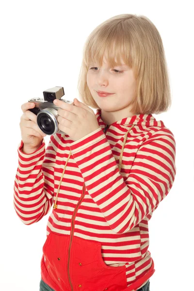 Hübsche junge Fotografin — Stockfoto
