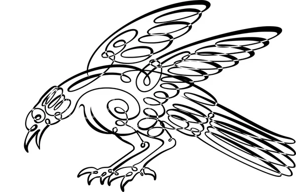 Kalligrafisches Vogeldesign — Stockvektor