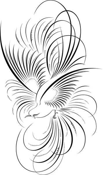 Ilustración caligráfica de aves — Vector de stock