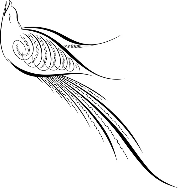 Каліграфічна ілюстрація птаха — стоковий вектор