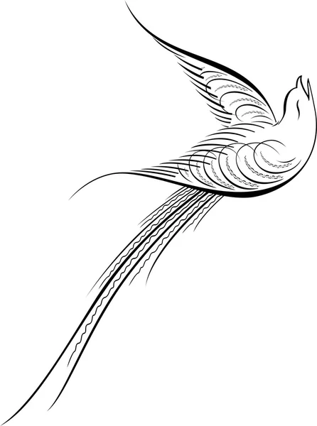 Каллиграфическая иллюстрация птиц — стоковый вектор