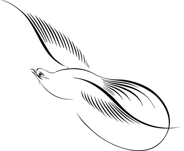 鳥のカリグラフィ イラスト ロイヤリティフリーストックベクター