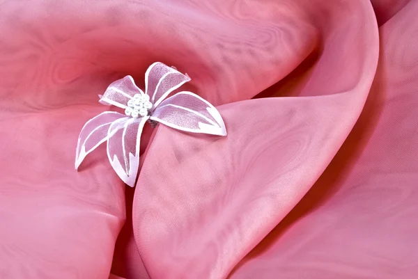 Růžové pozadí s květinou — Stock fotografie