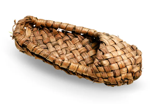 Sandalia de trenzado rusa vieja hecha de corteza —  Fotos de Stock