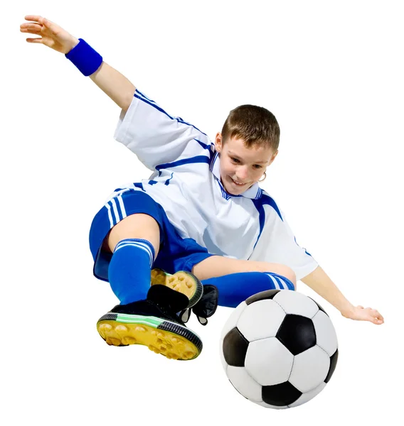 Pojke en fotbollsspelare — Stockfoto