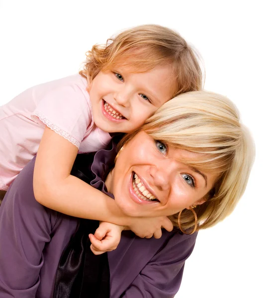 Girl hugging a mother Stock Photo
