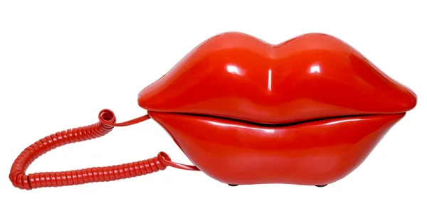 입술의 모양에 있는 빨간 전화 로열티 프리 스톡 사진