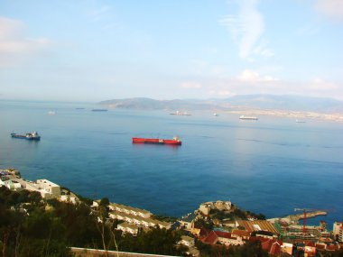 Sea-bay of Gibraltar from the mountain clipart