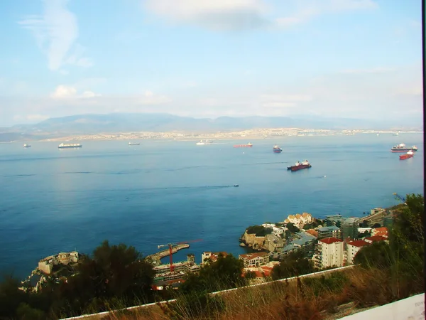 stock image Sea-bay of Gibraltar from the mountain