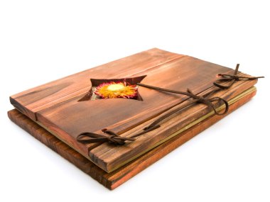 Ancient wooden book clipart