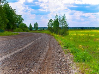 Wet gravel road clipart