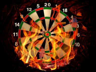 Darts in flame clipart