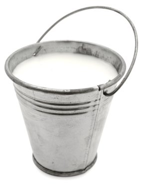 Metal bucket with milk clipart