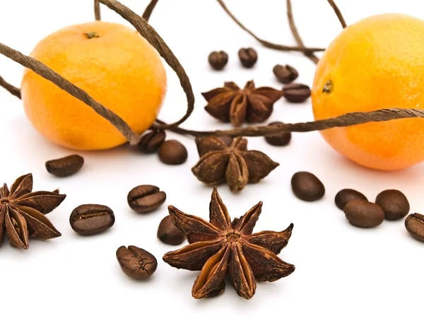 Decoration with mandarins — Stock Photo, Image
