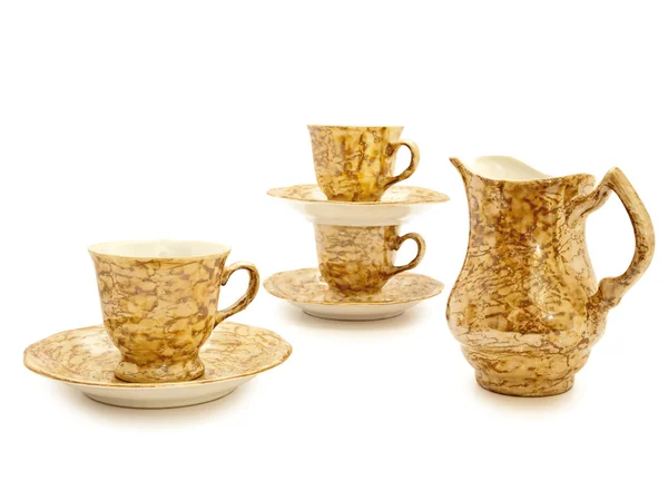 Coffee cups and cream jug — Stock Photo, Image