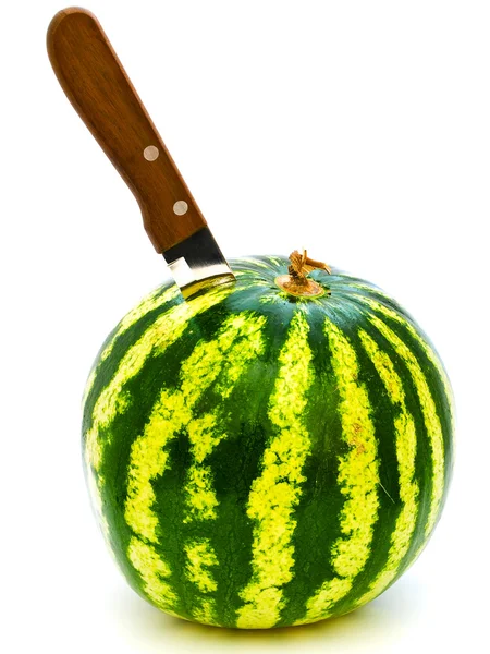 Melon and knife — Stock Photo, Image