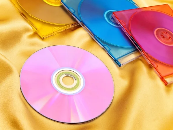 Discs on fabric — Stock Photo, Image