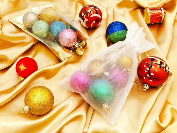 Decoraciones navideñas con sacos — Foto de Stock