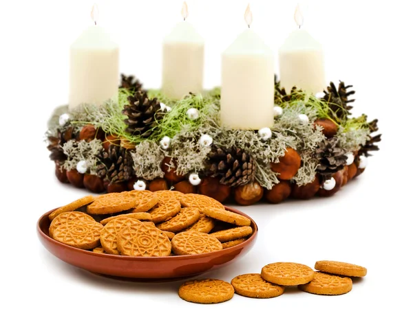 Jul krans med cookies — Stockfoto