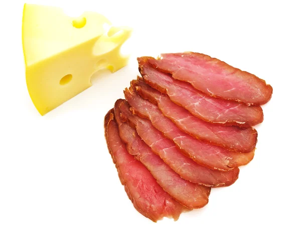 Сир і м'ясо — стокове фото