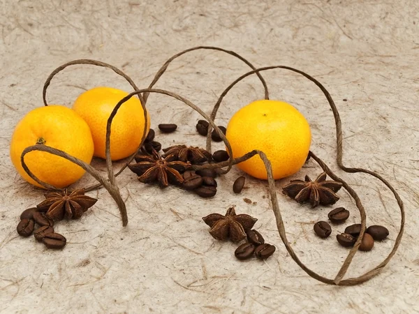 Dekorace s mandarinek — Stock fotografie