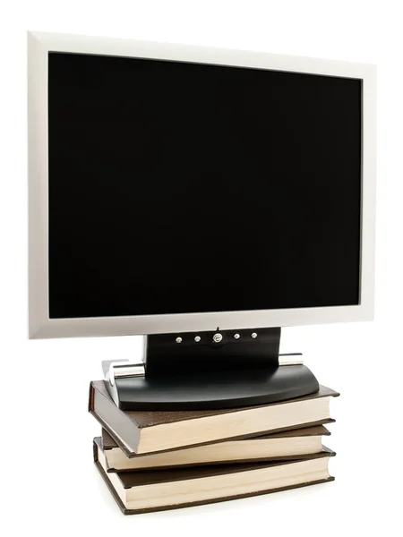 Monitor on the books — Stock Photo, Image