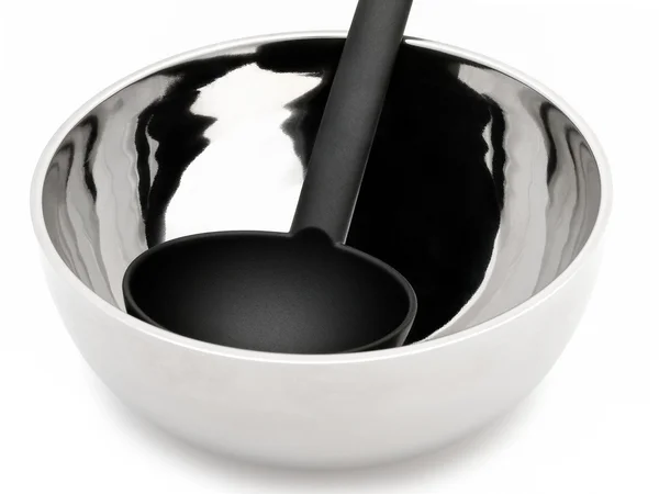 Soup ladle in the bowl — Stock Photo, Image