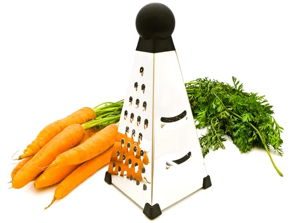 Zanahorias y rallador —  Fotos de Stock