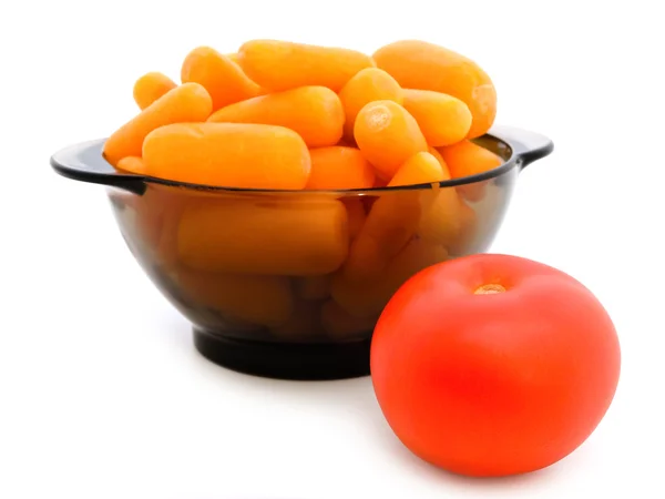 Karotten und Tomaten — Stockfoto