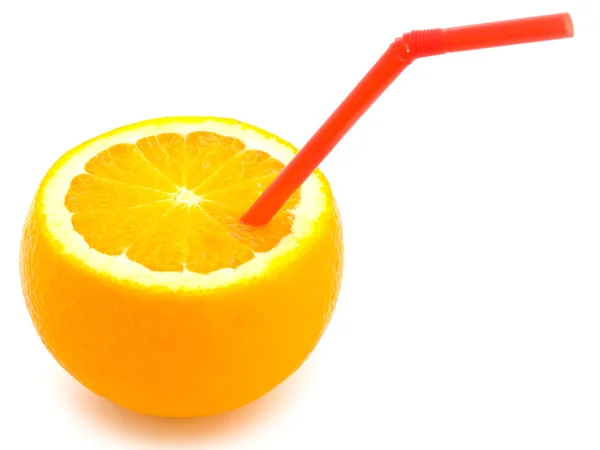 Апельсин с тюбиком — стоковое фото