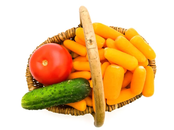 Karottentomaten und Gurken — Stockfoto