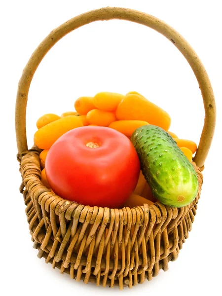 Carrot tomato and cucumber — Stock Photo, Image