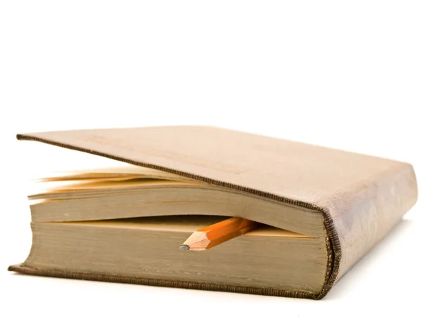 Книга і олівець — стокове фото