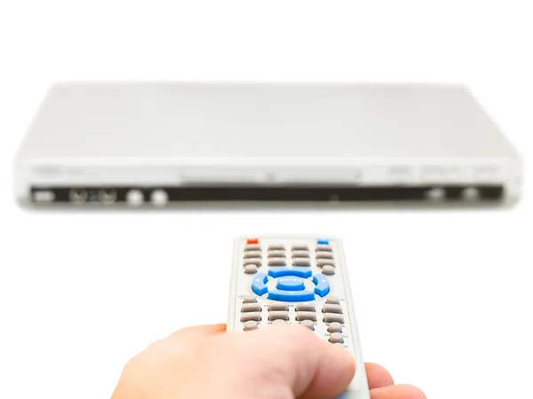 Remote control in hand — Stock Photo, Image