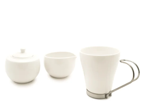 Set da tè moderno bianco — Foto Stock