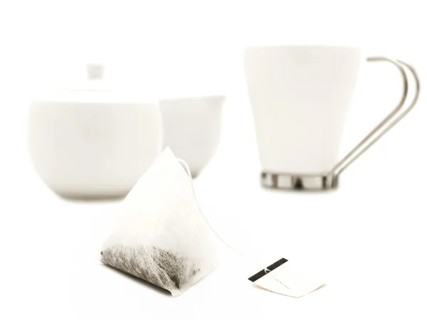 白いモダンなお茶セット — ストック写真