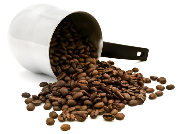 Turkish percolator with coffee beans — Stock Photo, Image