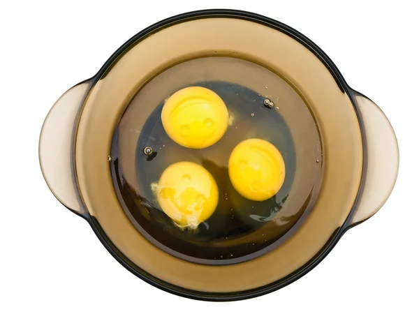 Ägg i skål — Stockfoto