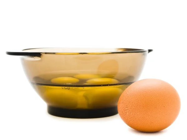 Single egg and bowl — Stock Photo, Image