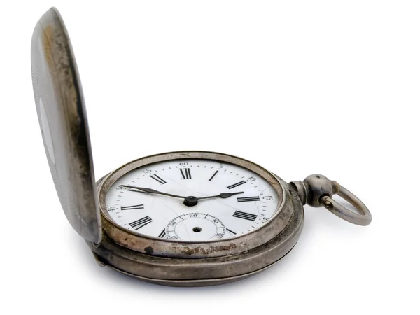 Silver pocket watch Stock Image