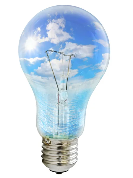 Bulb with sky — Stock Photo, Image