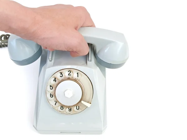 화이트에 대 한 오래 된 전화 — 스톡 사진