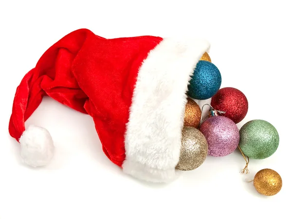 Jul hatt med julgranskulor — Stockfoto