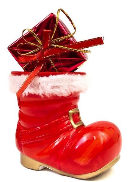 Bota roja de Navidad — Foto de Stock